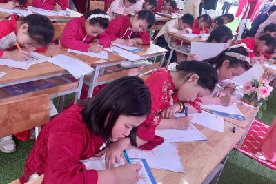 THẦY VÀ TRÒ TRƯỜNG THCS NAM THẮNG THAM GIA LỄ KHAI BÚT ĐẦU XUÂN BÍNH NGỌ 2026