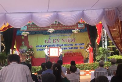 TRƯỜNG THCS NAM THẮNG  KỈ  NIỆM 40 NĂM  NGÀY NHÀ GIÁO VIỆT NAM ( 20/11/1982 – 20/11/ 2022) VÀ 60 NĂM THÀNH LẬP TRƯỜNG THCS NAM THẮNG ( 1962-2022).